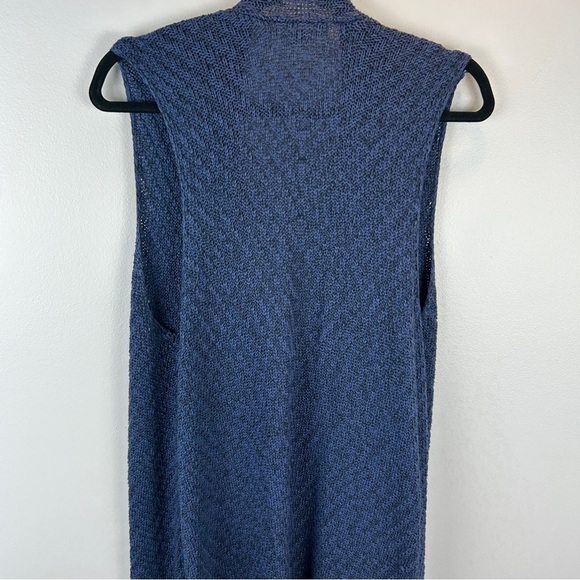 89th & Madison Navy Blue Knit Open Front Longline Sweater Vest XL - Picture 12 of 12